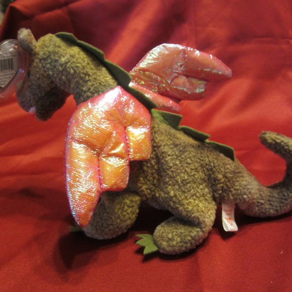 RARE VTG TY ORIGINAL BEANIE BABY "SCORCH" DRAGON 7/31/98 W/ERRORS - Picture 2 of 10